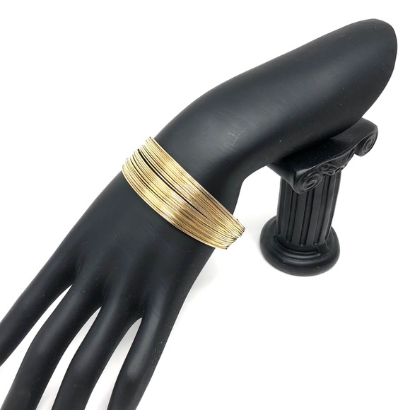 Sterling silver with gold overlay multi strand cuff, 24.2g - Picture 2 of 16